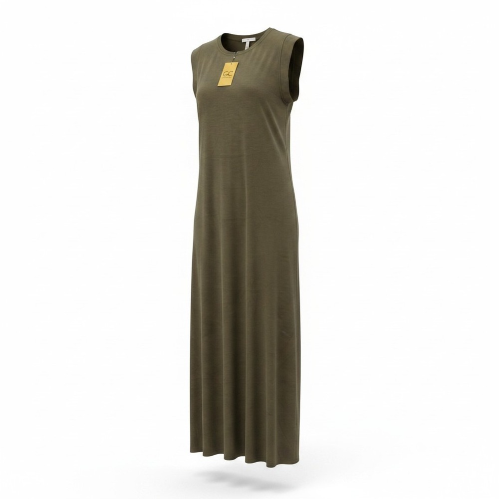 GRECERELLE 2XL Olive Green Womens Sleeveless Maxi Dress Boho Summer Vacation NWT